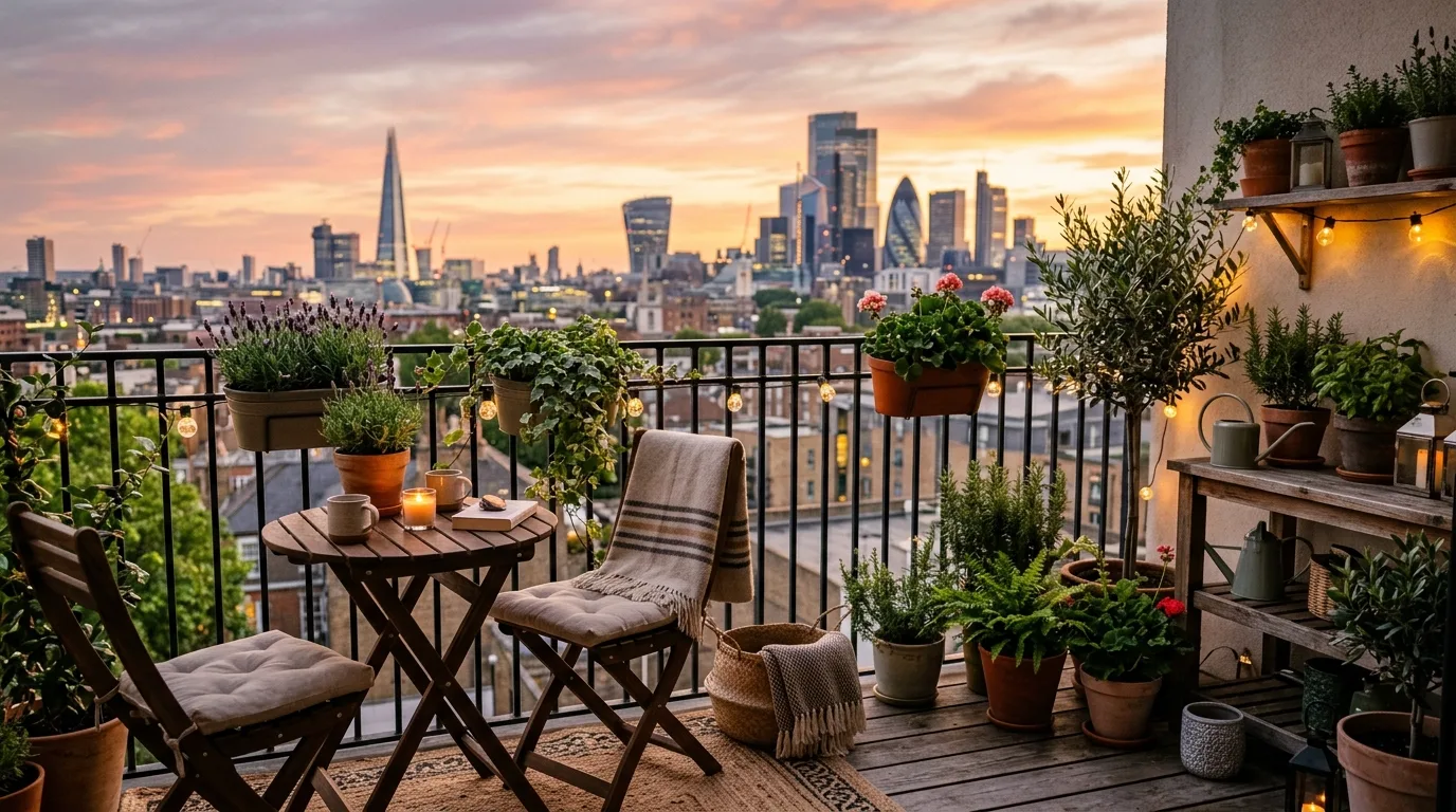 Outdoor Living Room With Rug and Sofa